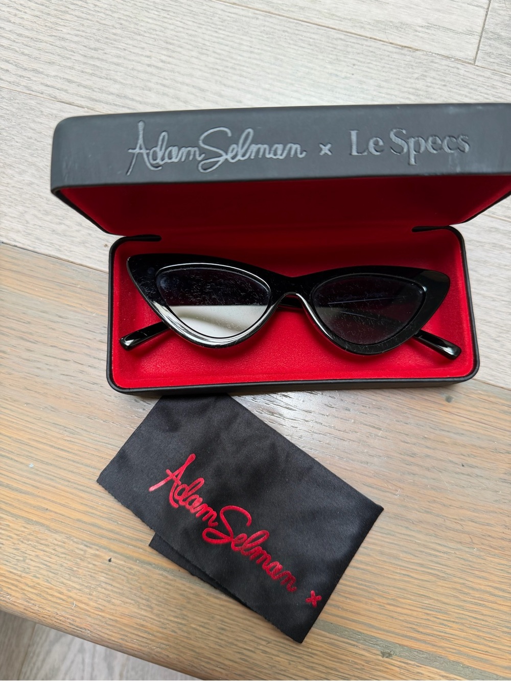 Adam Selman x Le Specs Black Cat-Eye Sunglasses